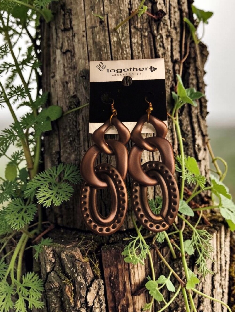 New! Bronze Link Drop Earrings